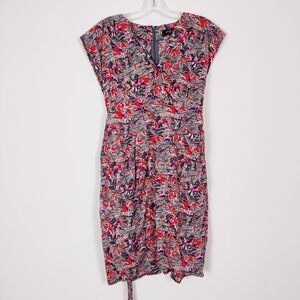 Dorothy Perkins Women's Abstract Floral Print Dress Size 42 EU Cotton Lightweigt